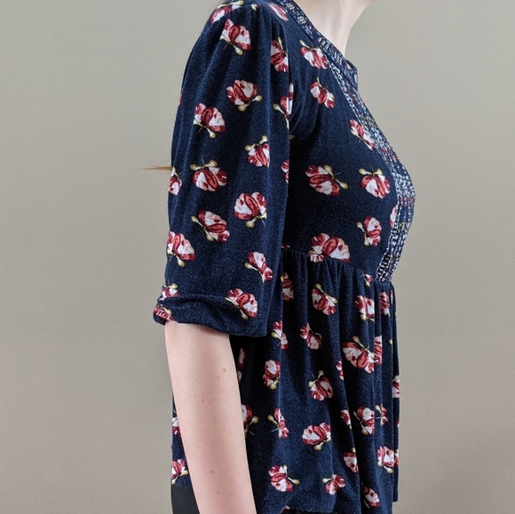 Anthro One September Embroidered Floral Top - Picture 4 of 8